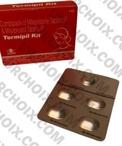 Medication abortion kit with 1 tablet of mifepristone and 4 misoprostol tablets
